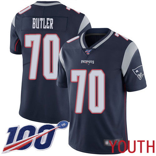 New England Patriots Football #70 Vapor Untouchable 100th Season Limited Navy Blue Youth Adam Butler Home NFL Jersey
